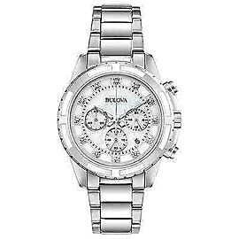 Bulova Steel MOP Diamond Dial Ladies Quartz Watch