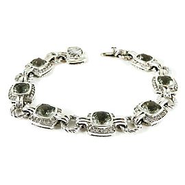 David Yurman Linked Renaissance Sterling Silver Prasiolite, Diamond Bracelet