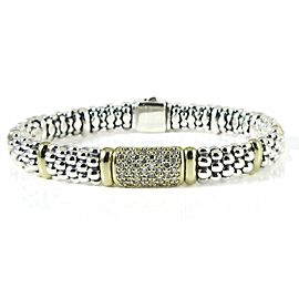 Lagos Caviar Rouche Sterling Silver Diamond Bracelet