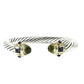 David Yurman Renaissance Sterling Silver Lemon Citrine, Iolite, Rhodolite Garnet Bracelet