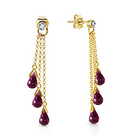 10.53 CTW 14K Solid Gold Chandelier Earrings Diamond Amethyst