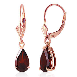 2.45 CTW 14K Solid Rose Gold Leverback Earrings Garnet