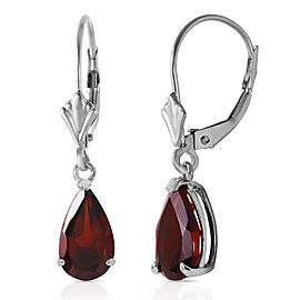 2.45 CTW 14K Solid White Gold Leverback Earrings Garnet