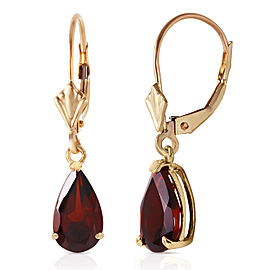 2.45 CTW 14K Solid Gold Leverback Earrings Garnet