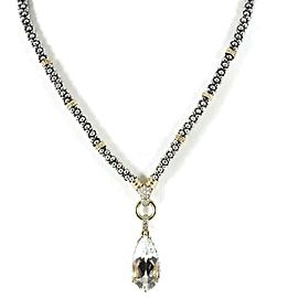 Lagos Glacier Sterling Silver White Topaz, Diamond Necklace