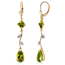 3.97 CTW 14K Solid Gold Romance Peridot Earrings