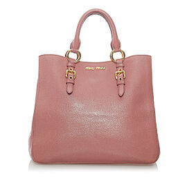 Miu Miu Madras Leather Satchel