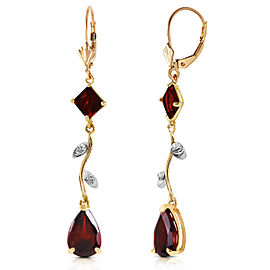 3.97 CTW 14K Solid Gold Chandelier Earrings Diamond Garnet