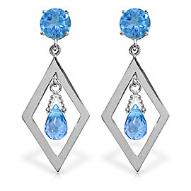 2.4 CTW 14K Solid Gold Make A Comeback Blue Topaz Earrings