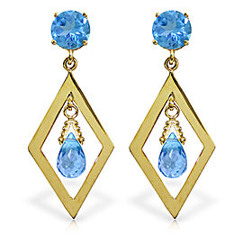 2.4 CTW 14K Solid Gold Euphoria Blue Topaz Earrings