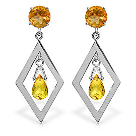 2.4 CTW 14K Solid Gold Celebratory Citrine Earrings