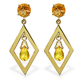 2.4 CTW 14K Solid Gold Euphoria Citrine Earrings