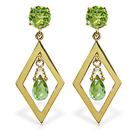 2.4 CTW 14K Solid Gold Euphoria Peridot Earrings