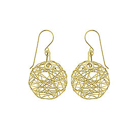 14k Yellow Gold Hollow Circle French Wire Earrings