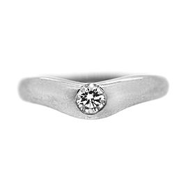 Tiffany & Co. Platinum Elsa Peretti Solitaire Diamond Curved Band Ring