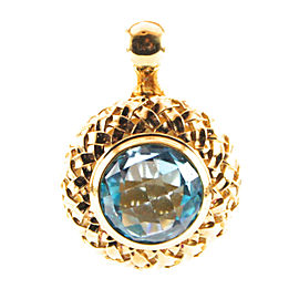 Slane 18K Yellow Gold and Sterling Silver with Blue Topaz Pendant