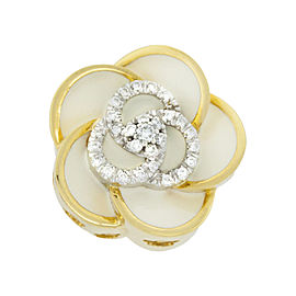 Roberto Coin 18K Yellow Gold 0.35ctw Diamond Flower Ring Size 7