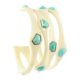 Ippolita Resin and Sterling Silver with Turquoise Bangle Bracelet