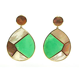 Ippolita 18K Yellow Gold Green Chrysoprase Shell Mother of Pearl Pisa Earrings