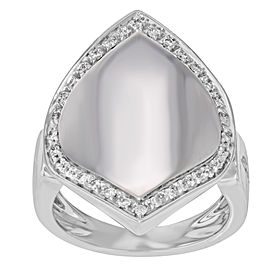 Salvini 18K White Gold with 0.60ctw Diamonds Cocktail Signet Ring Size 8