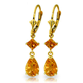 4.5 CTW 14K Solid Gold Beaute Citrine Earrings