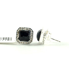 IPPOLITA Sterling Silver Black Onyx Diamond Stud Earrings .925 Stella