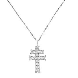 Platinum with 0.33ct Diamond Cross Pendant Necklace