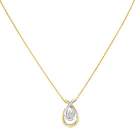 14K White Gold, 14K Rose Gold, 14K Yellow Gold Diamond Pendant Size 8