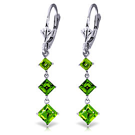 4.79 CTW 14K Solid White Gold Chandelier Earrings Peridot