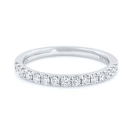 Rachel Koen Scoop Pave Diamond Wedding Band 18K White Gold 0.28cttw