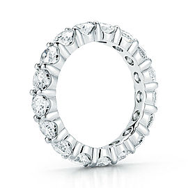 True Platinum Round Cut Diamond Eternity Band 4.50 cttw