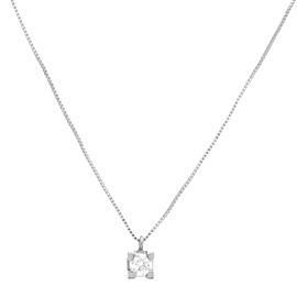 18k White Gold & 0.20 Cttw Diamond Pendant Womens Necklace