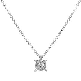 18K White Gold Diamonds Pendant Necklace Bliss by Damiani 0.10 Cttw