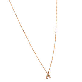 Rachel Koen Small Initial Necklace Rose Gold 'A' Letter Pendant On A Chain