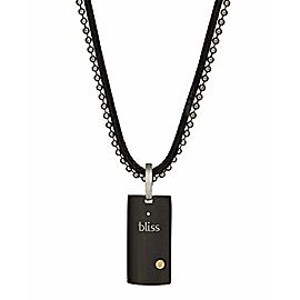 Bliss by Damiani Black Steel 18K Yellow Gold Uomo Diamond Pendant Necklace