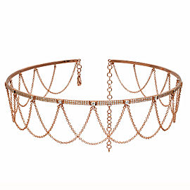 Rachel Koen 14K Rose Gold Diamond 0.77cttw Choker