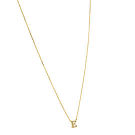 Rachel Koen Yellow Gold 'E' Letter Pendant Necklace With Chain