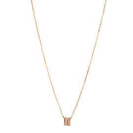 Rachel Koen Yellow Gold 'M' Letter Pendant Necklace With Chain