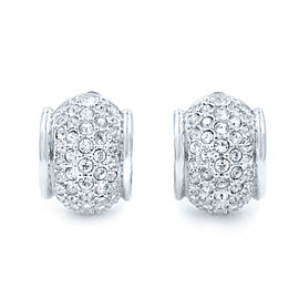 True Silver Plated Crystal Huggie Clip Earrings