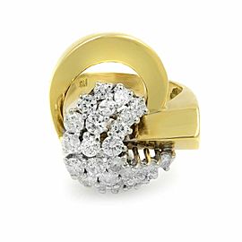 Rachel Koen 18K Yellow Gold Diamond 1.65cttw Ring Size 5.5