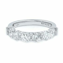 Signature U-shape Round Diamond Anniversary Ladies Ring 18K White Gold 1.82cts