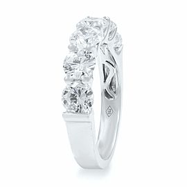 Signature U-shape Round Diamond Anniversary Ladies Ring 18K White Gold 2.46cts