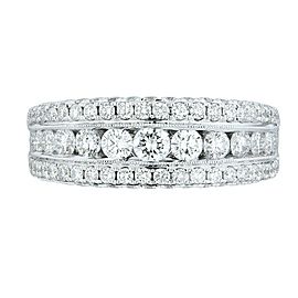 Rachel Koen 18K White Gold 2.00cts Genuine Diamond Pave Ladies Ring Size 6.5