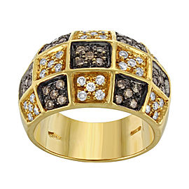 Saya 18k Yellow Gold & 1.02 Cttw Two Tone Diamonds Women's Cocktail Ring