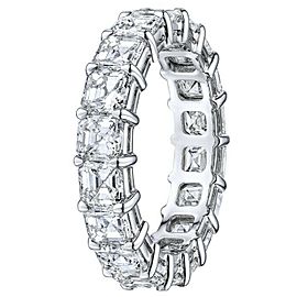 True Platinum Asscher Cut Diamond Eternity Band 8.13cts