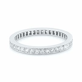 Rachel Koen 18K White Gold Diamond Eternity Band with Milgrain 0.70cts Size 6.5