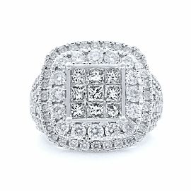 True 10K White Gold Diamond Cocktail Ring 3.00ct Size 7