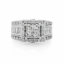 True 14K White Gold Princess 2.00cttw H VS2 Diamond Engagement Ring SZ5.5