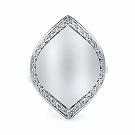 Salvini 18k White Gold Diamond Cocktail Signet Ladies Ring 0.60 Cttw Size 8