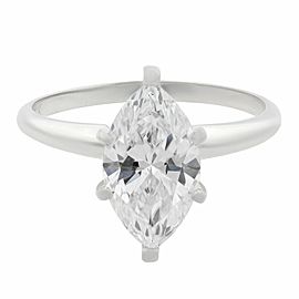 Rachel Koen 14K White Gold Marquise Diamond Solitaire Engagement Ring 1.61ct